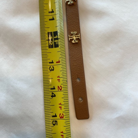 Tory Burch Double Wrap Logo Bracelet Leather Tan Gold - Picture 12 of 12